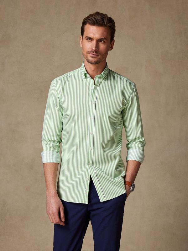 Benjy green stripe shirt - Button Down Collar