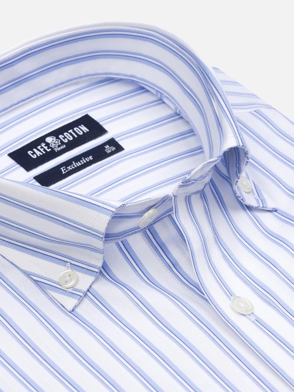 Buton down collar Casper stripe shirt - Blue sky