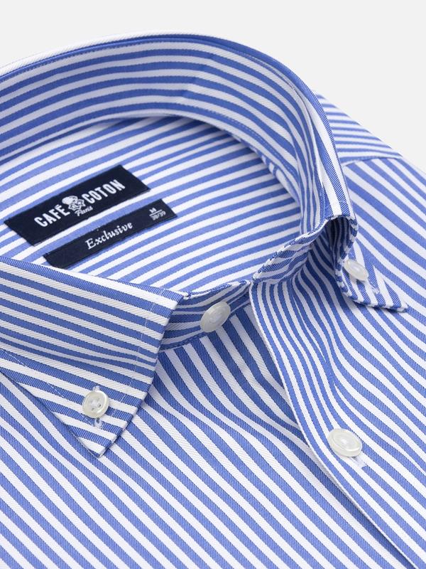 Buton down collar Colin stripe shirt - Blue