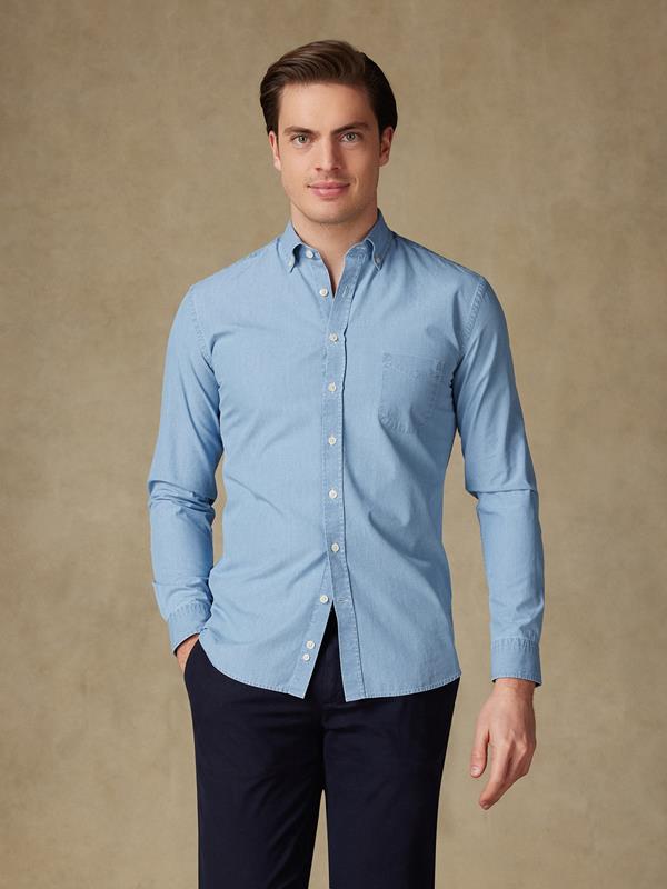 Buton down collar Dane denim shirt - Blue