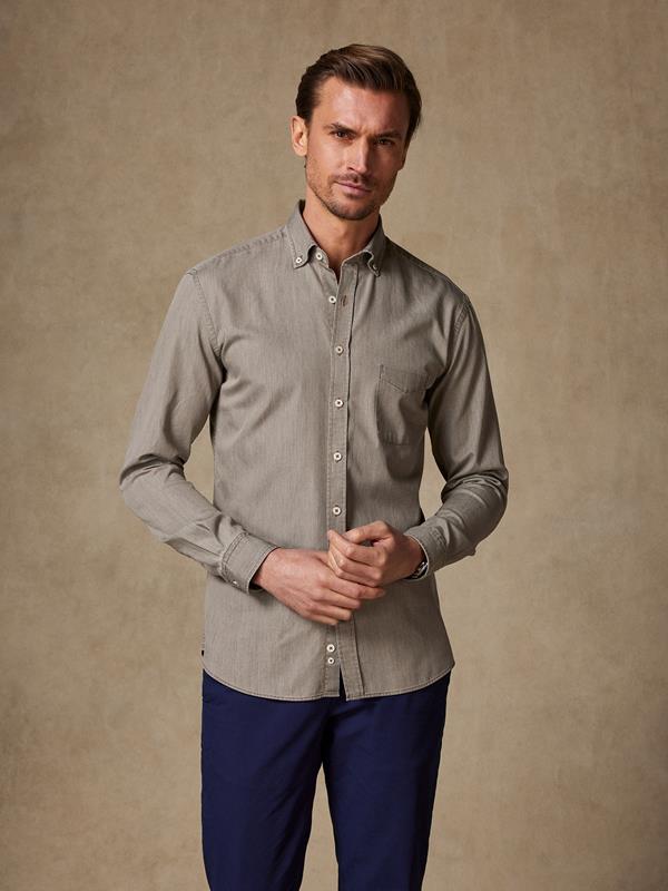 Grey denim shirt - Button Down Collar