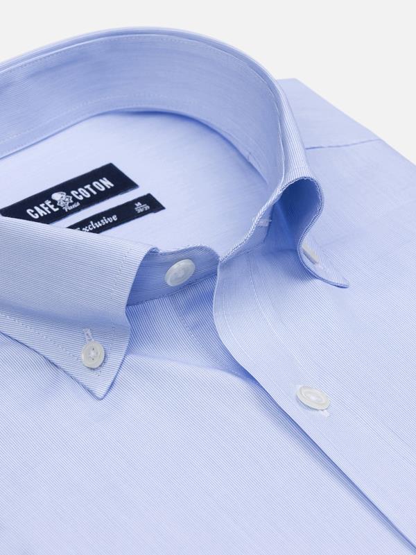 Sky blue pinstriped shirt - Button-down collar