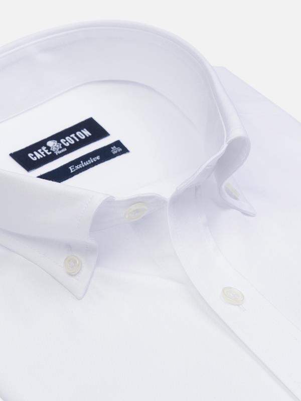 Hemd aus weißem Pinienholz - Button-Down-Kragen