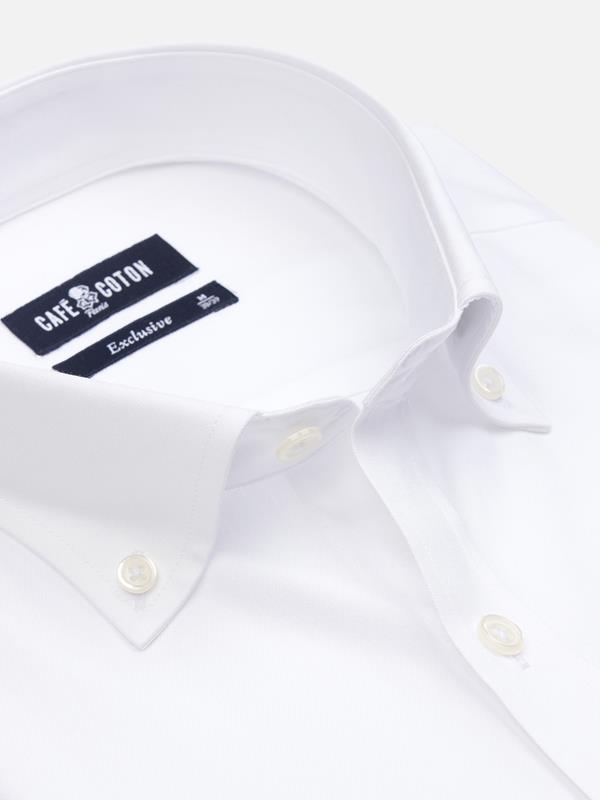 Camisa Pin Point Blanca - Cuello Abotonado