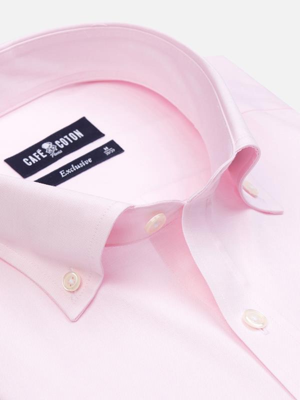 Roze pin point overhemd - Button-down kraag