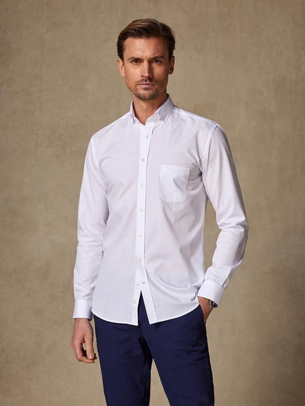 White poplin shirt - Button-down collar