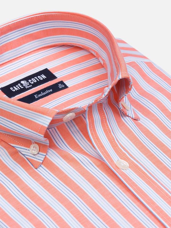 Robin apricot stripe shirt  - Button Down Collar