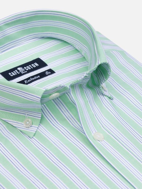 Robin green stripe shirt  - Button Down Collar
