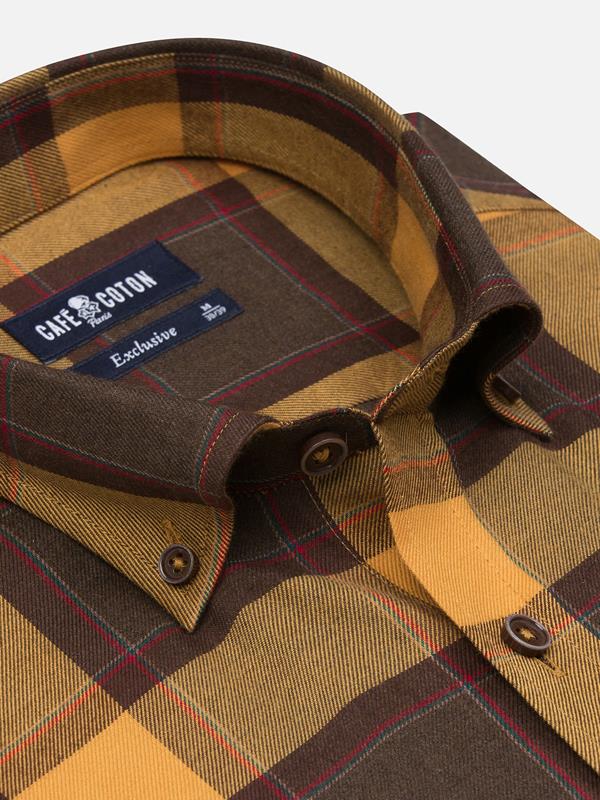 Brayden tartan slim fit shirt - Button down collar