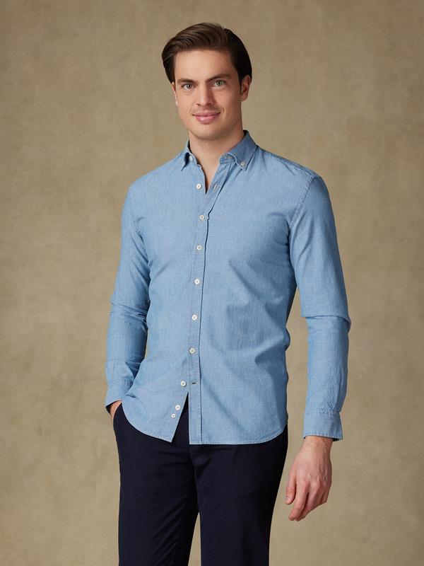Chambray sky slim fit shirt  - Button down collar