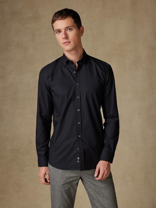 Gleeson zwart Slim fit overhemd - Button-down kraag