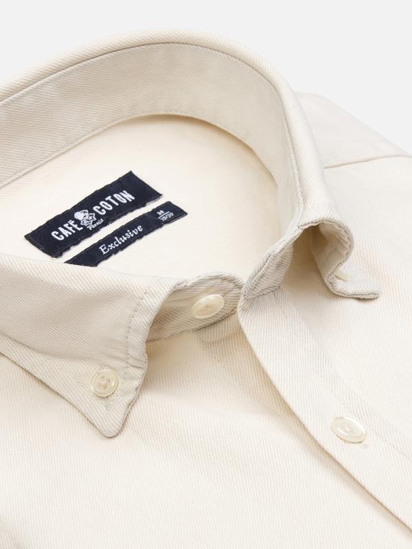 Buton down collar Gustav denim slim fit shirt - Off White