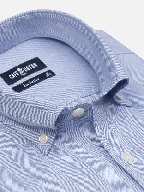  Hall sky flannel slim fit shirt - Button down collar