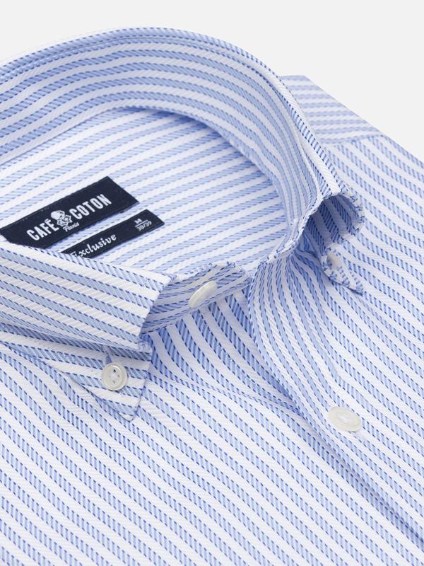 Hebert sky stripe slim fit shirt  - Button down collar