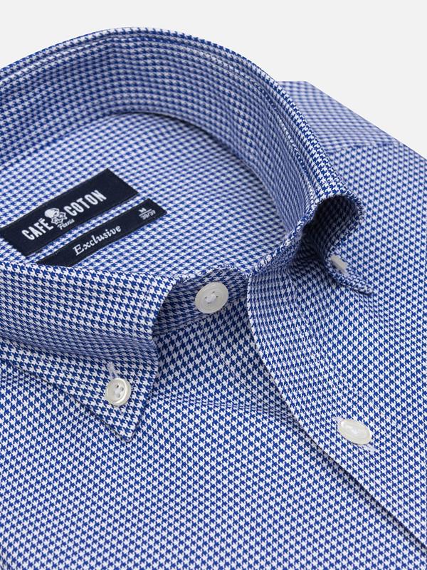 Landry marine geruit Slim fit overhemd - Button-down kraag