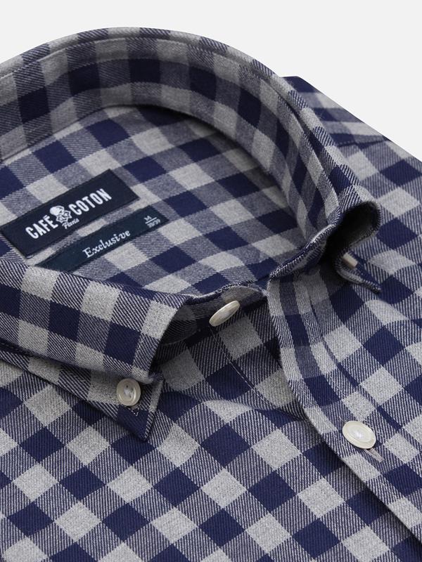 Wrighley Flannel Check slim fit shirt - Button down collar