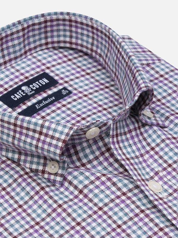 Upton Flannel Check Shirt  - Button down collar
