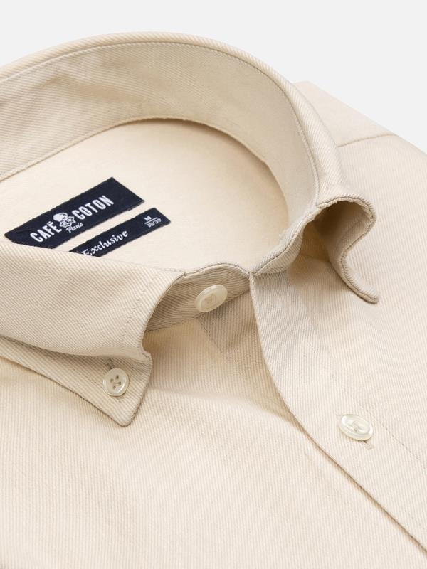 Gustav overhemd in ecru denim - Button-down kraag