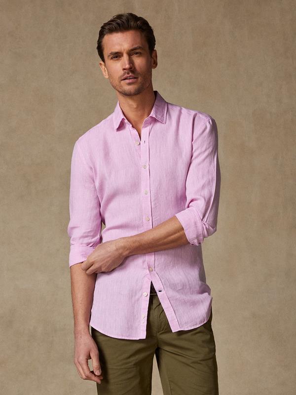 Cody Hemd aus rosa Leinen