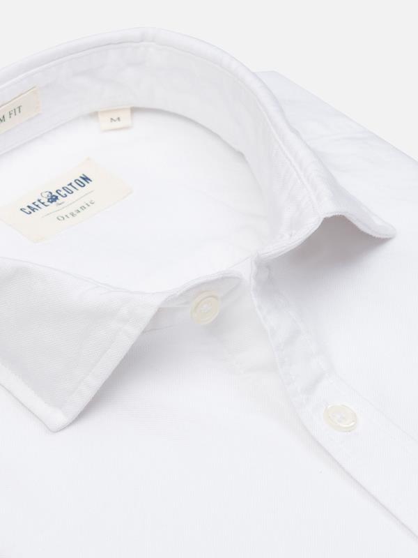 White washed organic oxford slim fit shirt