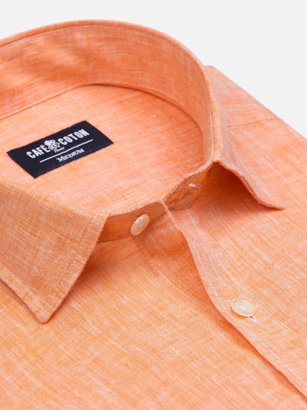 Cody slim fit shirt in apricot linen
