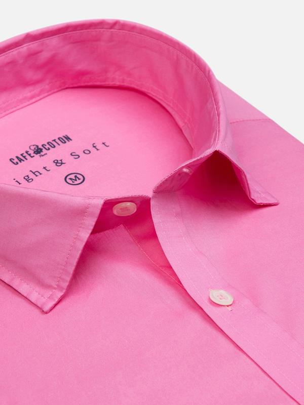 Camicia in voile di cotone rosa