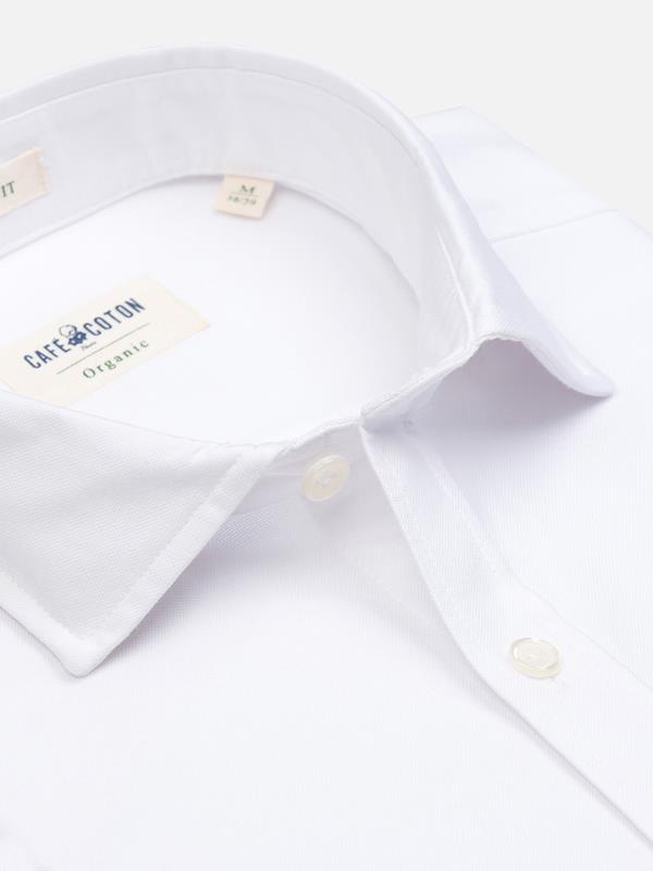 Camisa slim fit oxford orgánica lavada en blanco