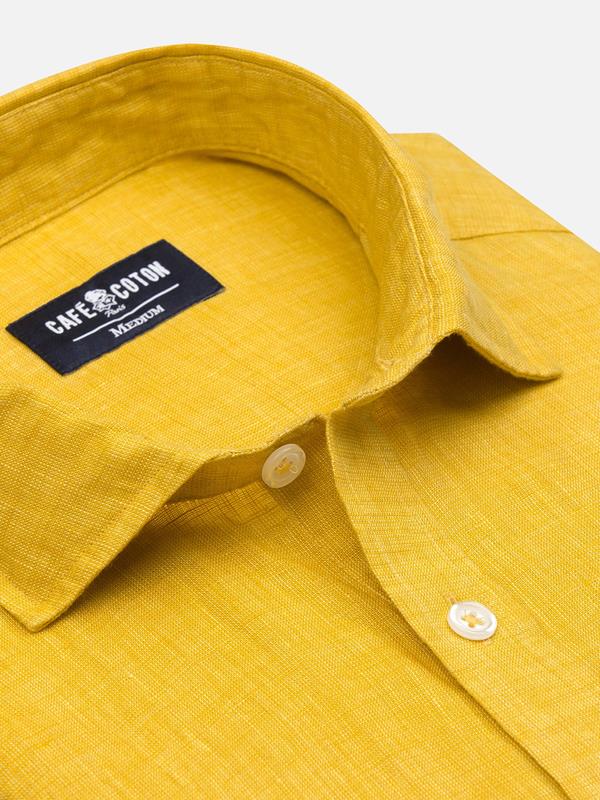 Camisa Olaf en lino amarillo