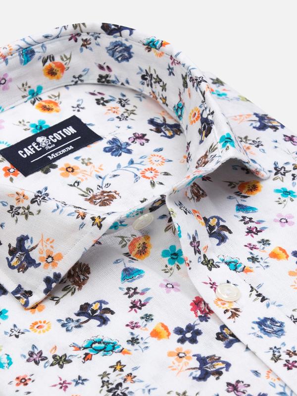 Sean slim fit shirt in floral linen 