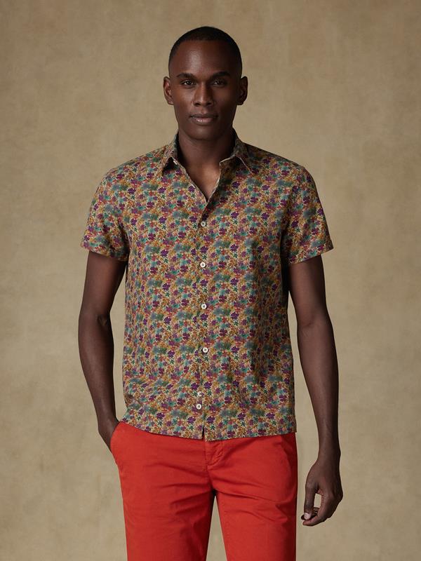 Stuart shortsleeves shirt in floral linen 