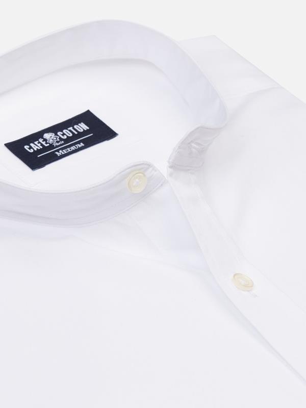 White poplin slim fit shirt - Mao collar