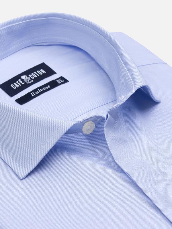 Thousand Stripes Sky slim fit shirt - Hidden Placket