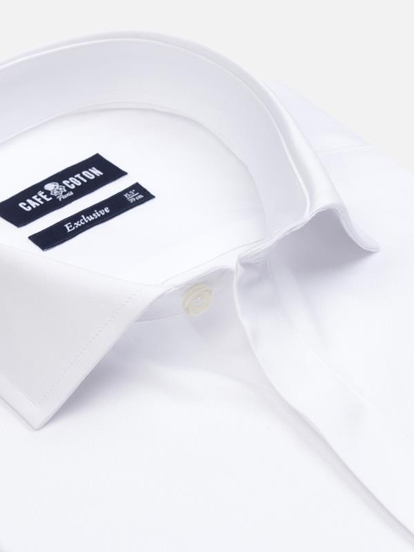 White Pin Point slim fit shirt - Hidden Placket