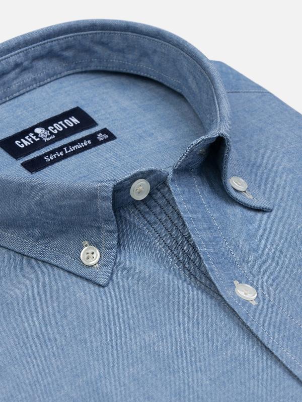 Denim shirt with button-down collar - Limited Edition
