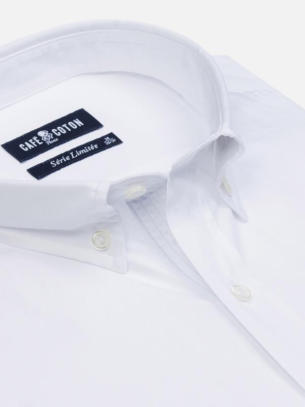 Wit popeline overhemd met knoopsluiting - Limited Edition