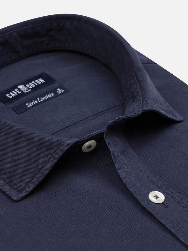 Camisa Scali en gabardina azul marino - Edición limitada