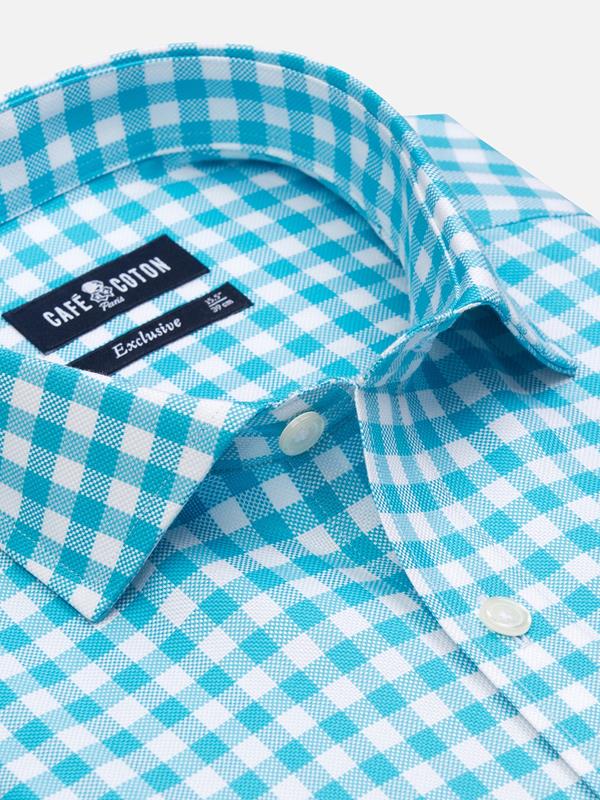 Camisa Ash de cuadros turquesa