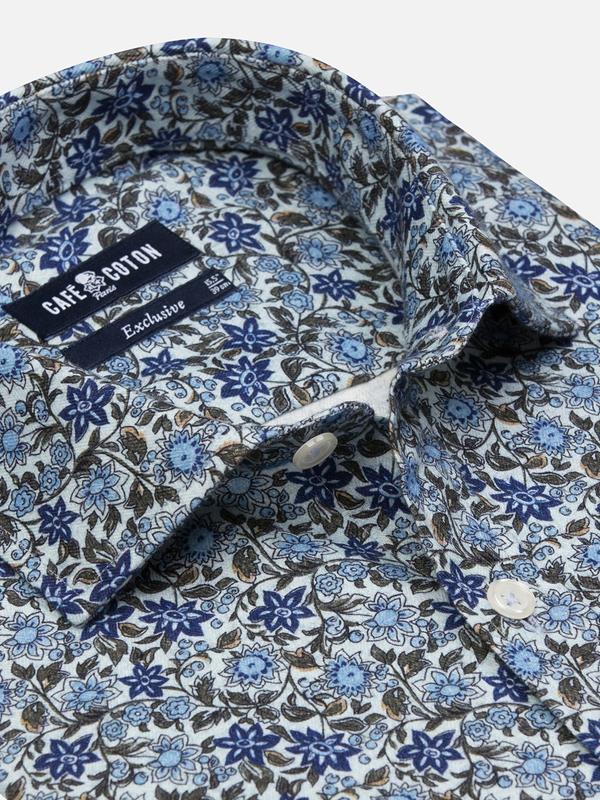 Agnel floral print slim fit shirt
