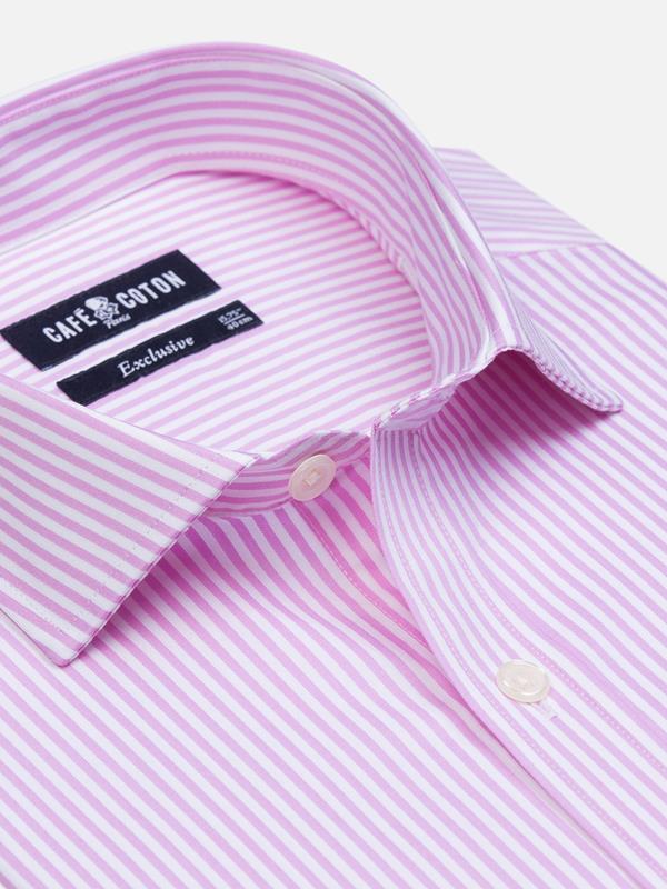Barney pink striped slim fit shirt