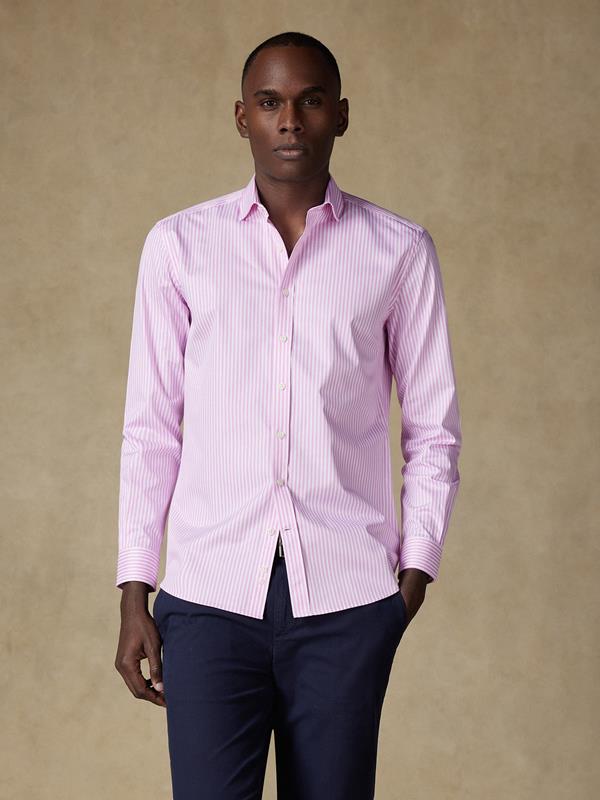 Camisa slim fit Barry de rayas rosa