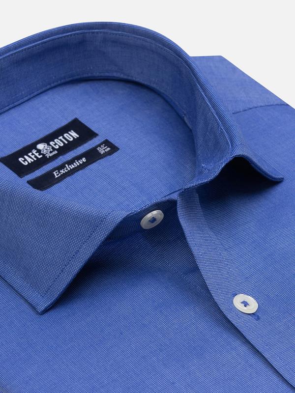 Bob micro-oxfrod slim fit shirt - Blue