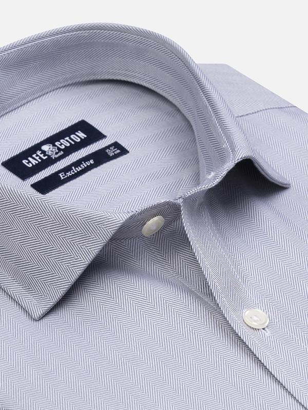 Herringbone slim fit shirt - Grey