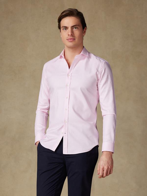 Camicia slim fit rosa spigata