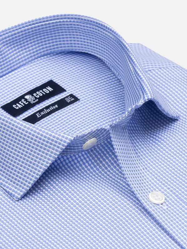 Camicia slim fit slim fit Creed con texture blu cielo