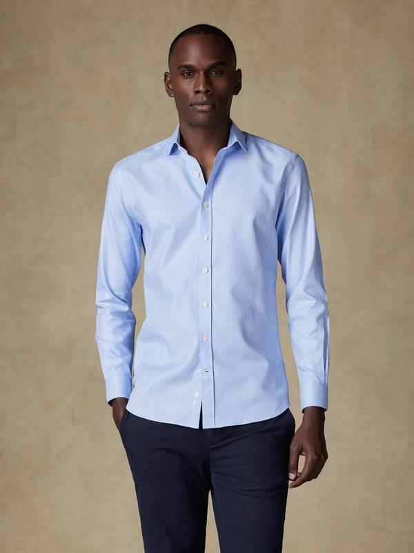 Camicia slim fit slim fit Creed con texture blu cielo