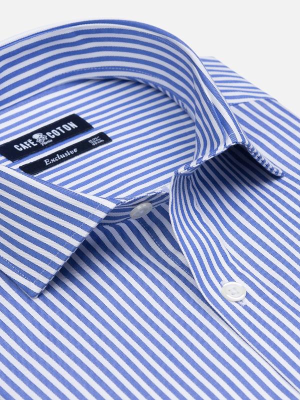 Clive blue stripe shirt - Extra Long Sleeves