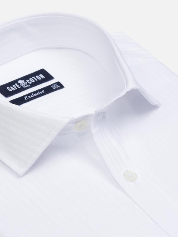 Lincoln white textured shirt - Extra Long Sleeves