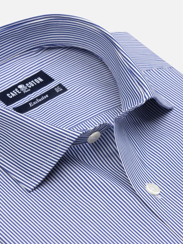Menthon navy stripes slim fit shirt - Extra Long Sleeves