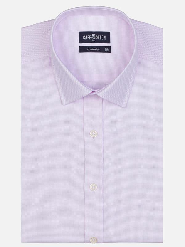 Pink natte slim fit shirt - Extra long sleeves