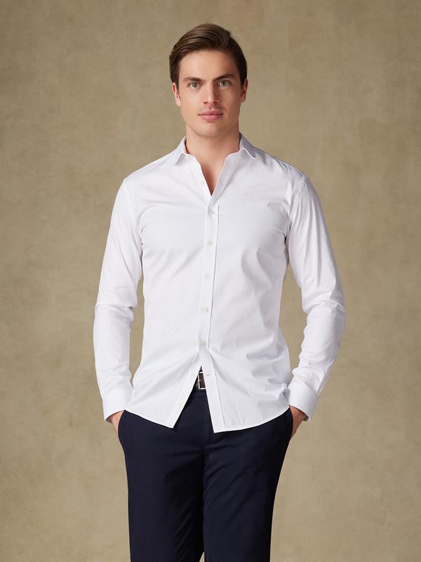 White Pin Point slim fit shirt - Extra Long Sleeves